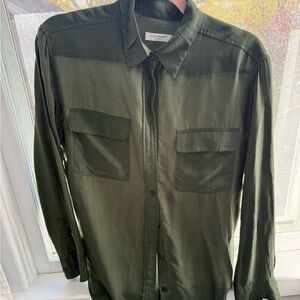 Equipment Brushed Silk Hunter Green Button down Shirt